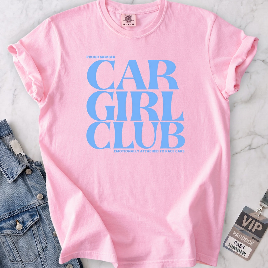 Baby Blue Car Girl Club T-shirt
