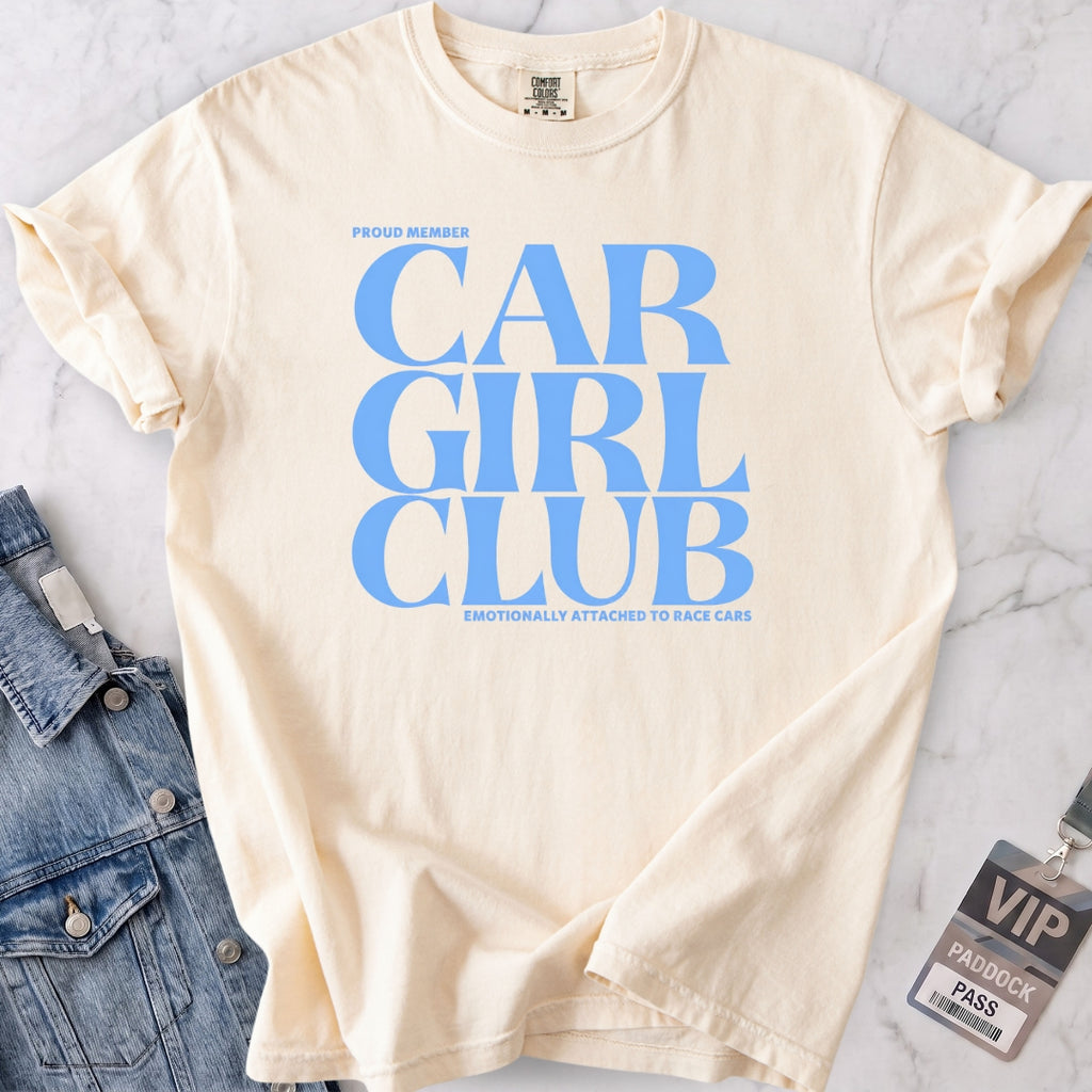 Baby Blue Car Girl Club T-shirt