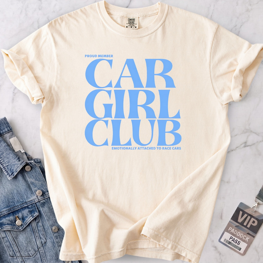 Baby Blue Car Girl Club T-shirt