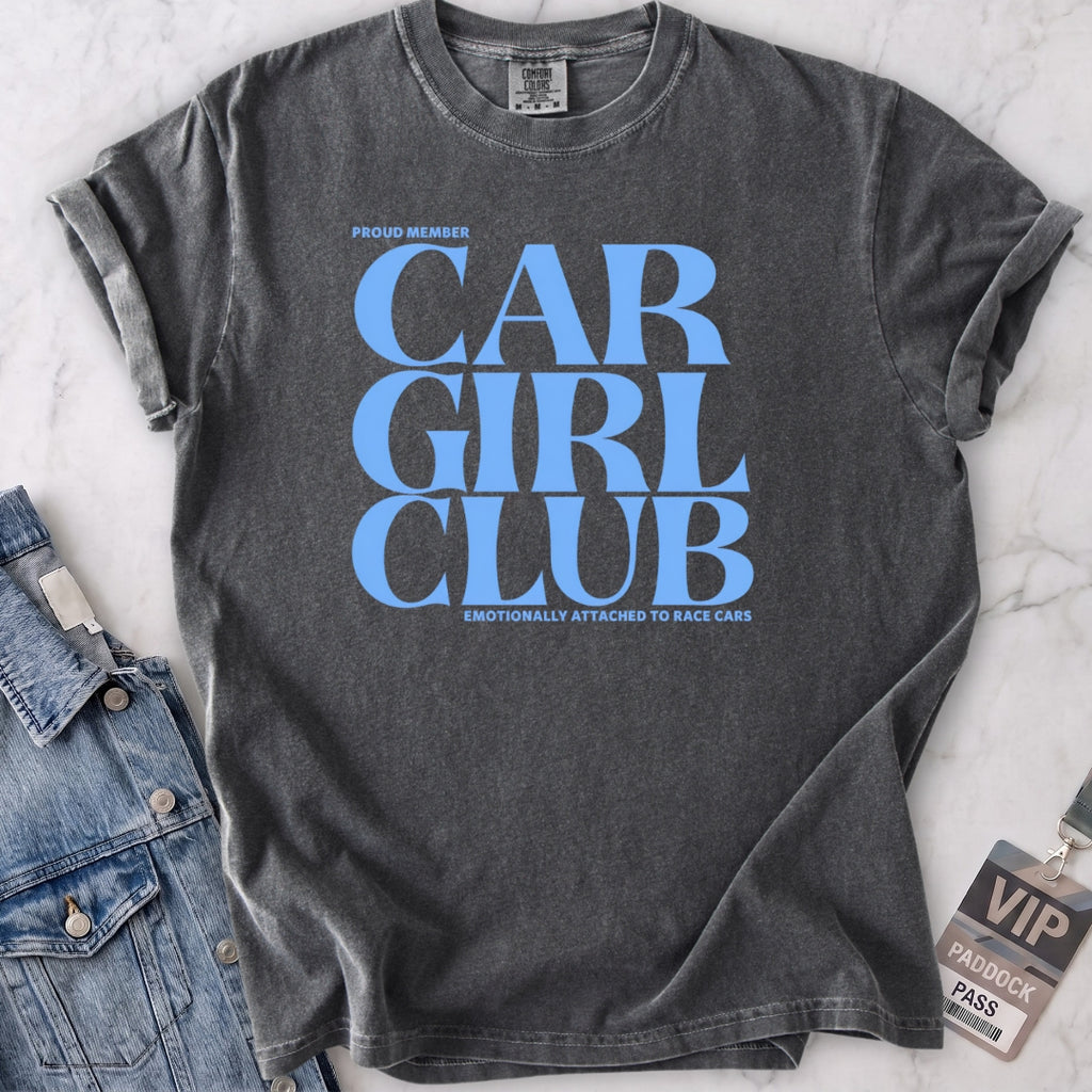 Baby Blue Car Girl Club T-shirt