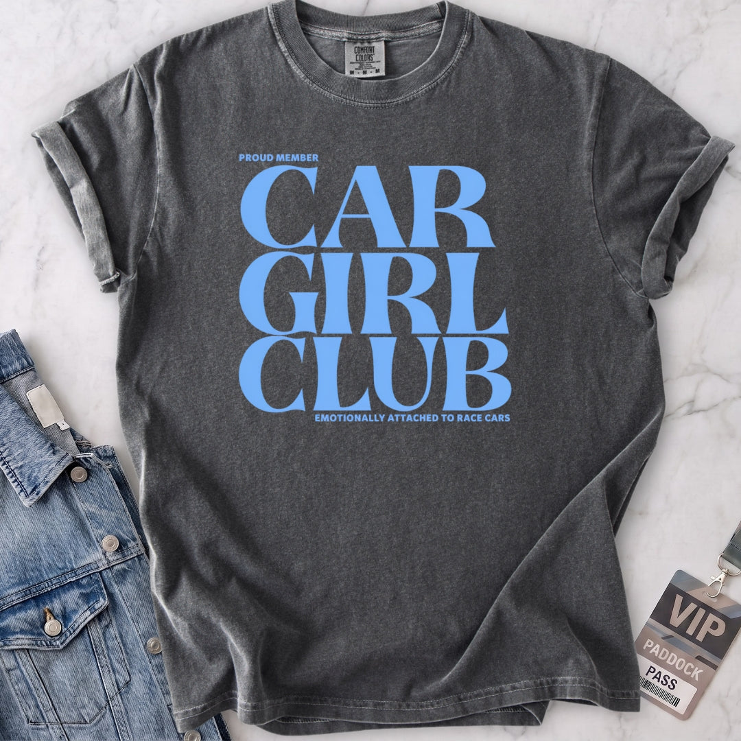 Baby Blue Car Girl Club T-shirt