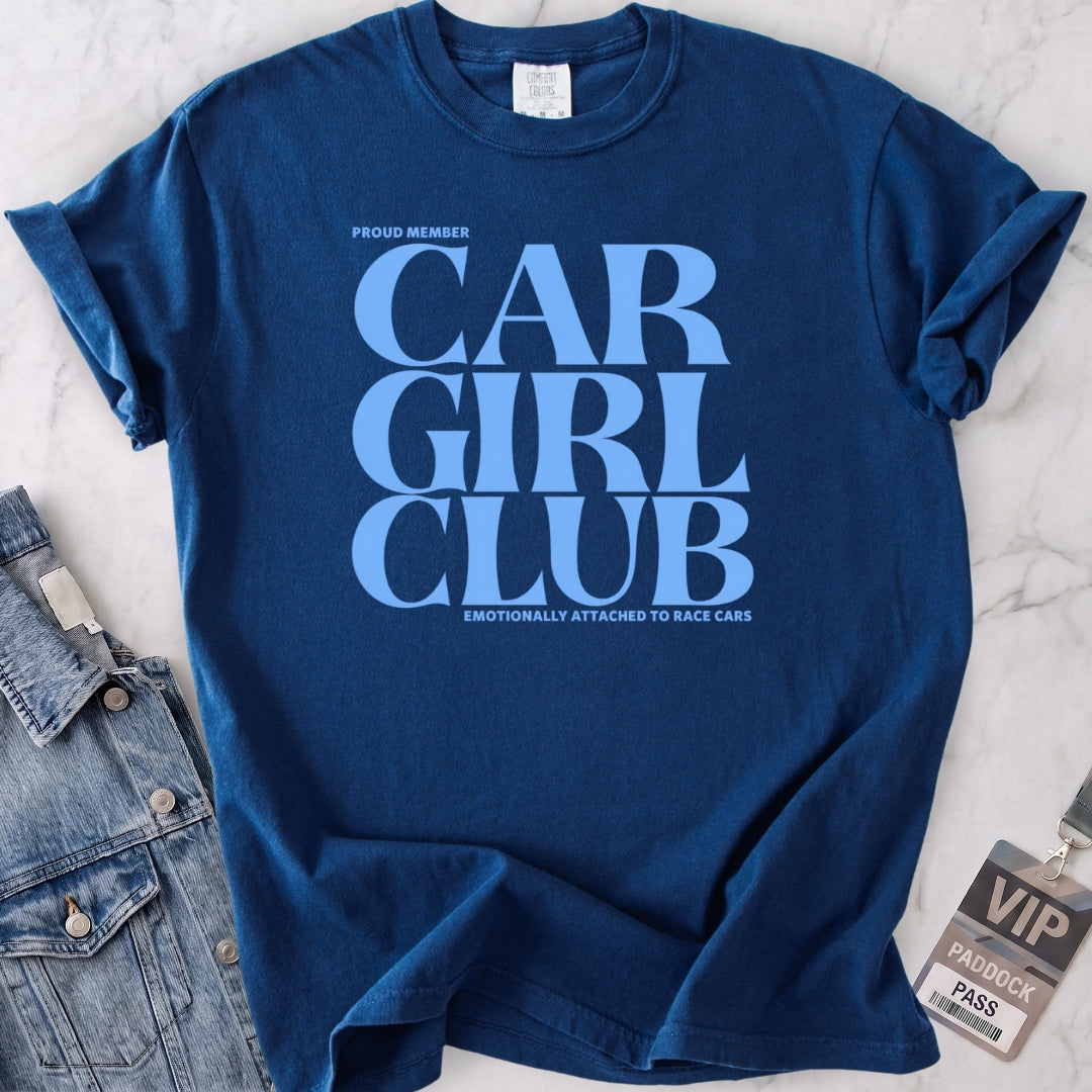 Baby Blue Car Girl Club T-shirt
