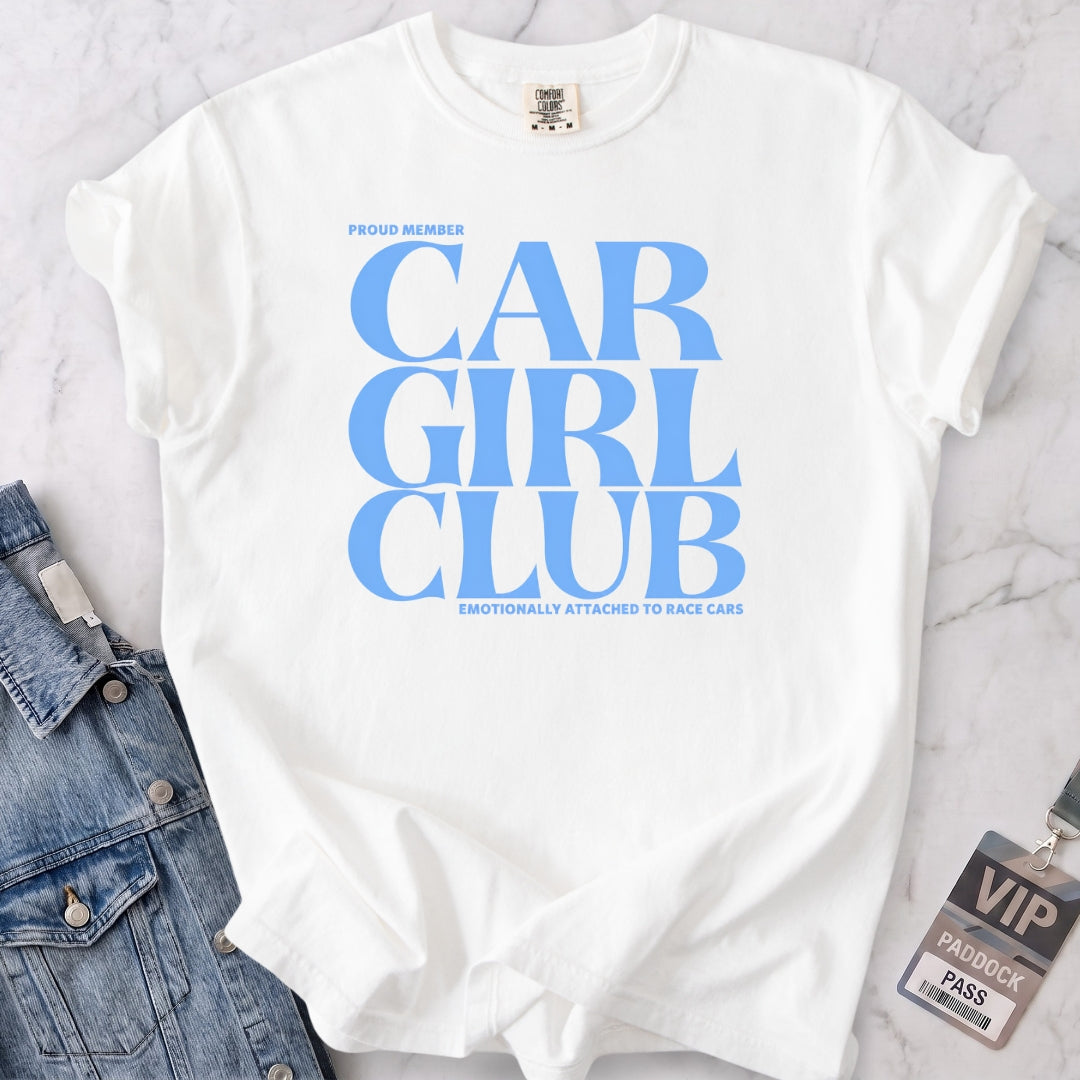 Baby Blue Car Girl Club T-shirt